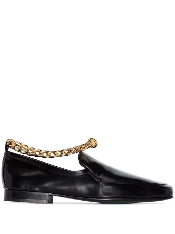 Nick chain-anklet leather loafers