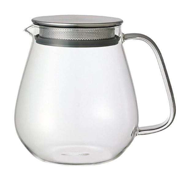 Stainless Unitea One Touch Teapot 720 Milliliter (24.35 Fl. Oz.) - Heat-resistant Glass Teapot with Stainless Steel Strainer in Lid (Japan Import)