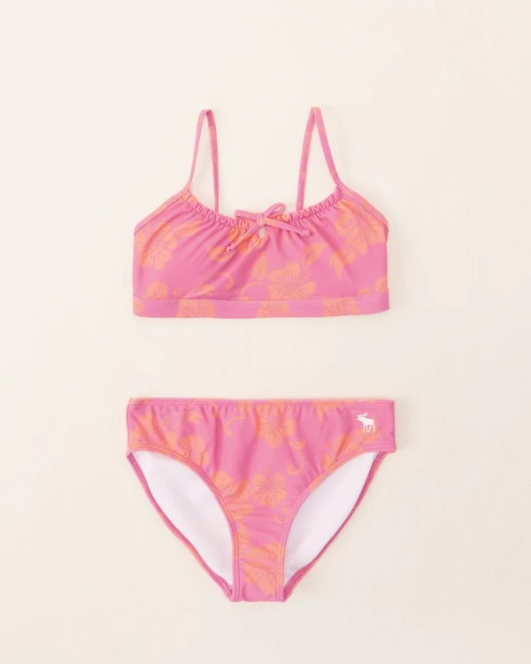 girls cinched bandeau two-piece swimsuit | girls | Abercrombie.com