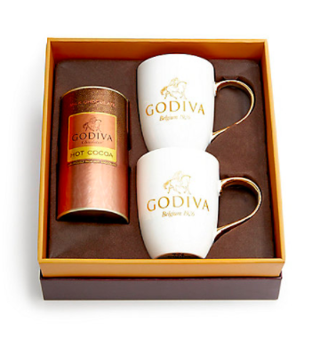 Cocoa & Mug Gift Set w/ Gold Ribbon | Godiva