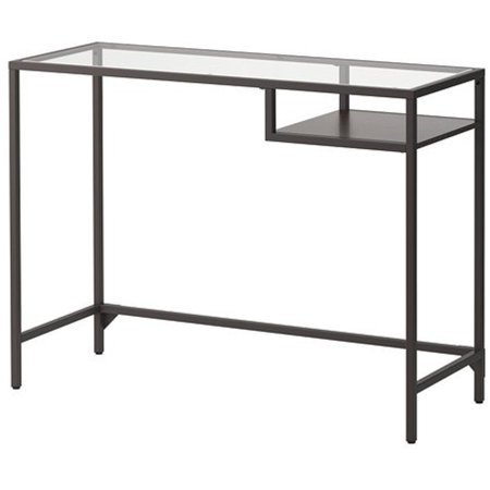 IKEA VITTSJO, laptop table, black-brown, glass 34210.8511.126