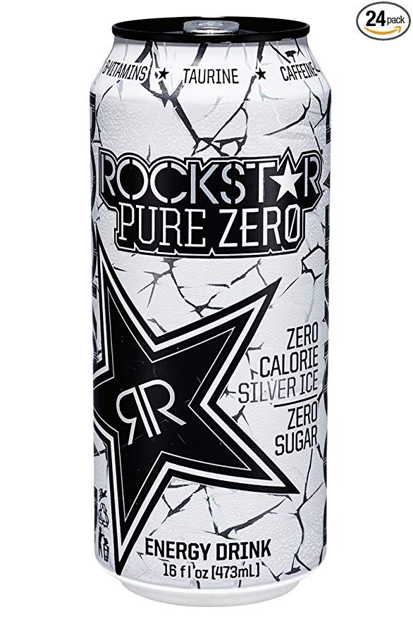 Pure Zero Energy Drink, Silver Ice, 16 Fluid Ounce (Pack of 24)