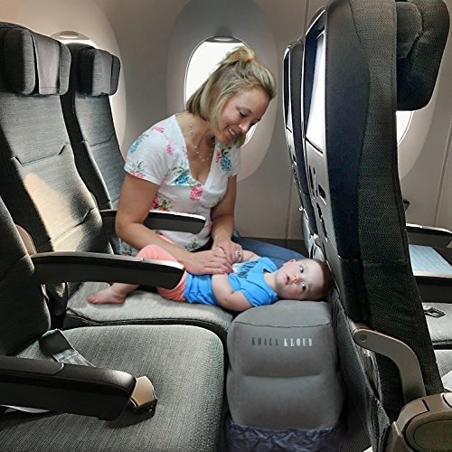 Inflatable Travel Foot Rest Pillow - Best Kids Travel Pillow for Sleep on a Long Flight , Car Trip , Trains or the Office - Airplane Footrest Among Most Top Rated Travel Accessories