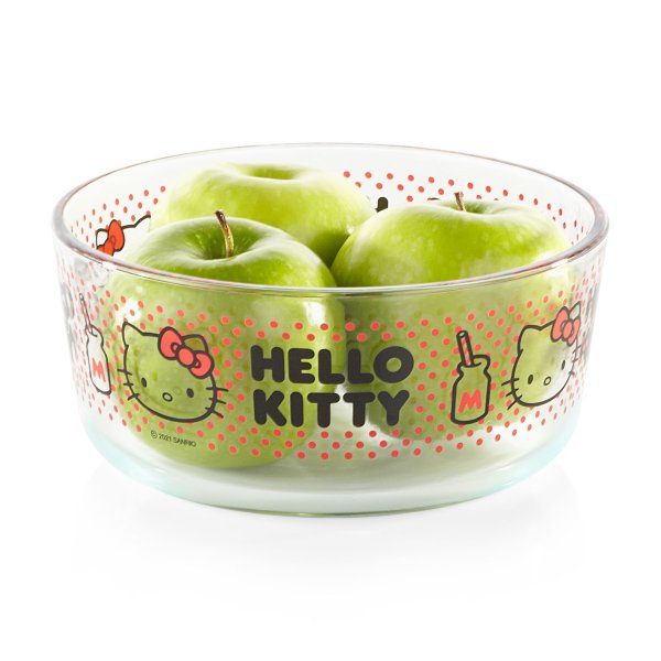 ® 7-cup Round Glass Storage: Hello Kitty®, Upside Down (Lid Sold Separately)