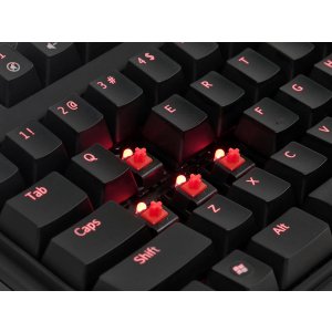 Monoprice Backlit Macro Mechanical Gaming Keyboard w/2 Port USB Hub and Headset/Mic Jacks- Cherry MX Red