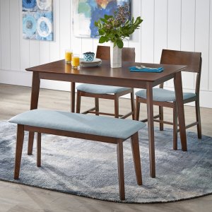 TMS Tiara 4 Piece Dining Set with Bench, Multiple Colors