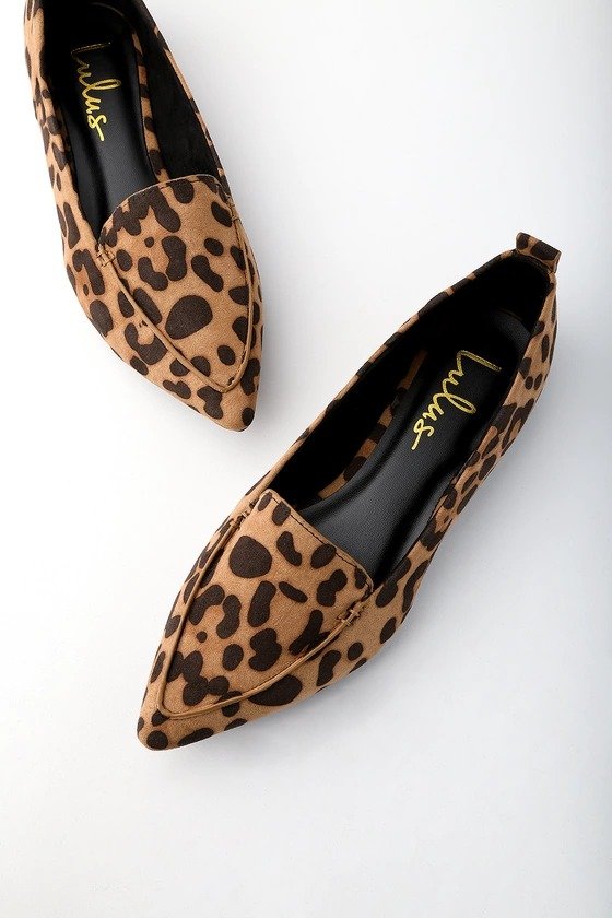 Emmy Leopard Suede Pointed Loafers