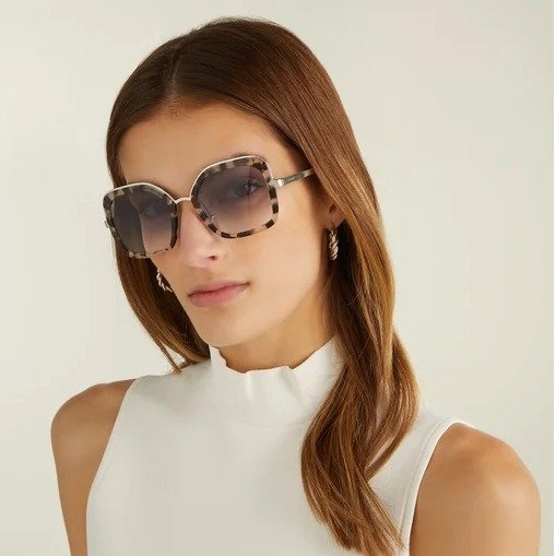 Square-frame tortoiseshell sunglasses