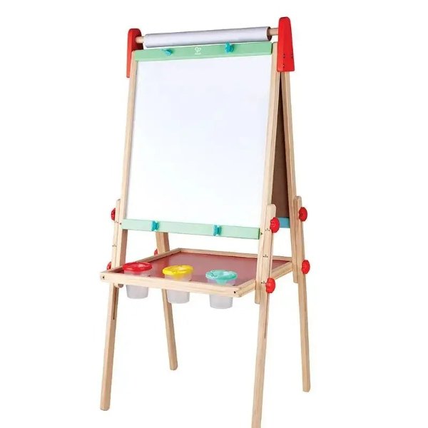 Pre-order, ETA end-March Hape All-in-One Wooden Kid's Art Easel with Paper Roll and Accessories