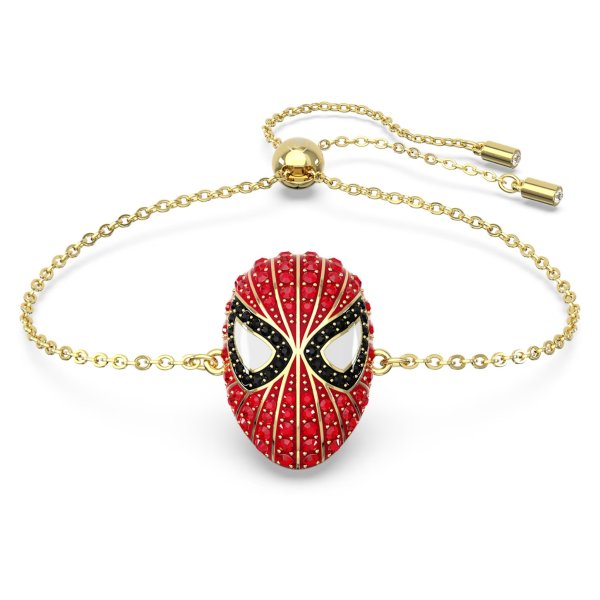 Marvel Spider-Man bracelet, Red, Gold-tone plated by SWAROVSKI
