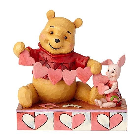 Handmade Valentines Pooh and Piglet Figurine, Resin, Multi-Colour, 135 x 70 x 140 cm