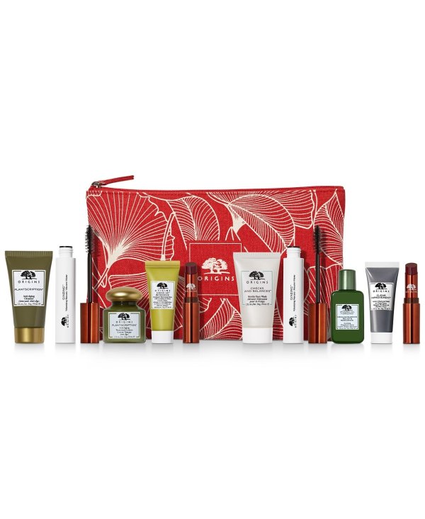 Choose a Free 6pc Skincare Giveaway Gift with any $55 Origins Purchase (Up to a $62 Value) Plantscription Anti-Aging Power Serum, 1.6 fl. oz. Plantscription Powerful Lifting Concentrate Serum Three Part Harmony Tri-Phase Essence Lotion For Renewal, Repair & Radiance, 5-oz. Clear Improvem