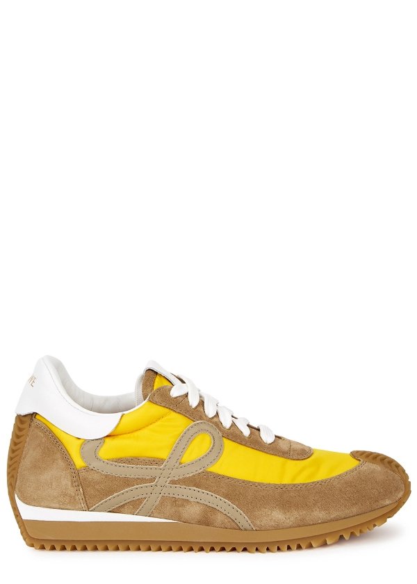 Flow Runner yellow panelled sneakers