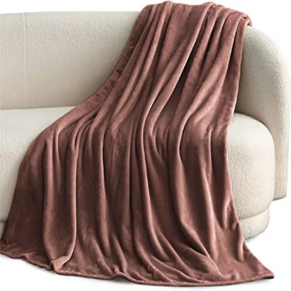 1pc Brown Flannel Blanket | Sign Up To Receive 30% Off | Temu