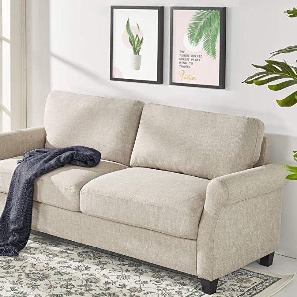 Josh Sofa Couch / Easy, Tool-Free Assembly, Beige