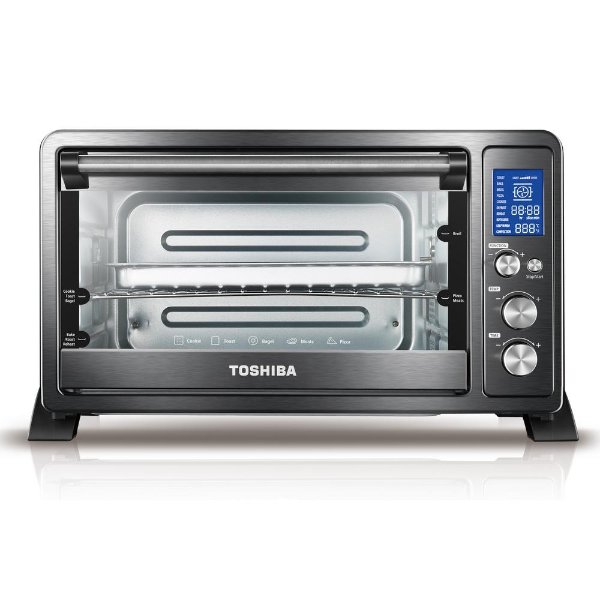 Digital 6-Slice Black Convection Toaster Oven-AC25CEW-CHBS - The Home Depot