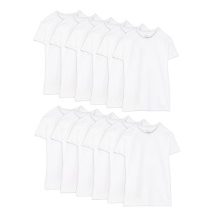 Fruit of the Loom Men's White Crew T-Shirts, 12 Pack