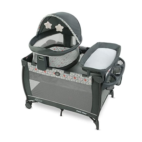 Pack 'n Play Travel Dome LX Playard | Includes Portable Bassinet, Full-Size Infant Bassinet, and Diaper Changer, Annie