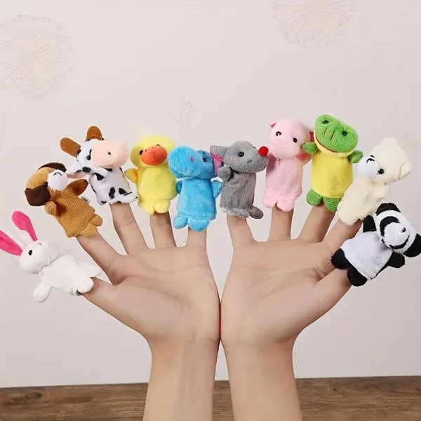 Cartoon Finger Puppet Set, Stuffed Animal Finger Dolls, Interactive Early Education Storytelling, School Party Supplies, Birthday Christmas Gifts