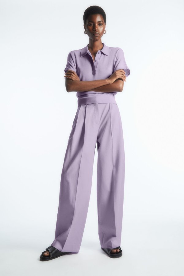 WIDE-LEG TAILORED PANTS - LIGHT LILAC - Trousers - COS
