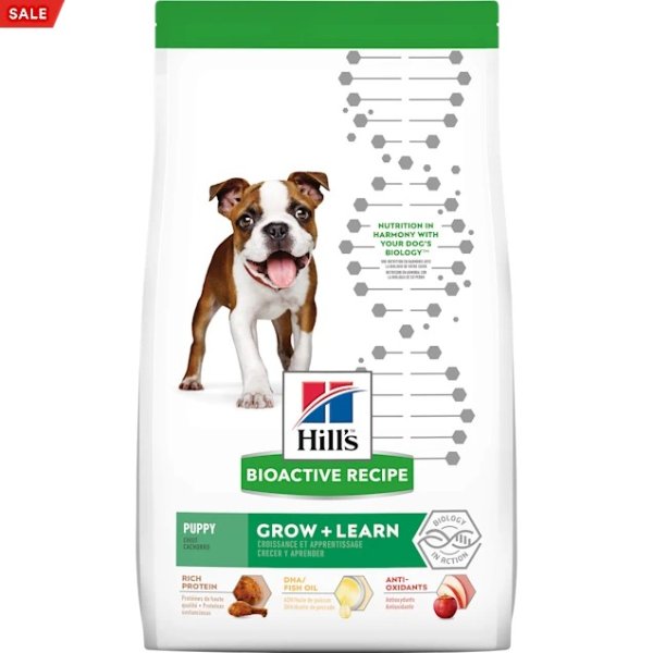 Hill's Bioactive Recipe Grow + Learn Chicken & Brown Rice Puppy Dry Food, 11 lbs. | Petco