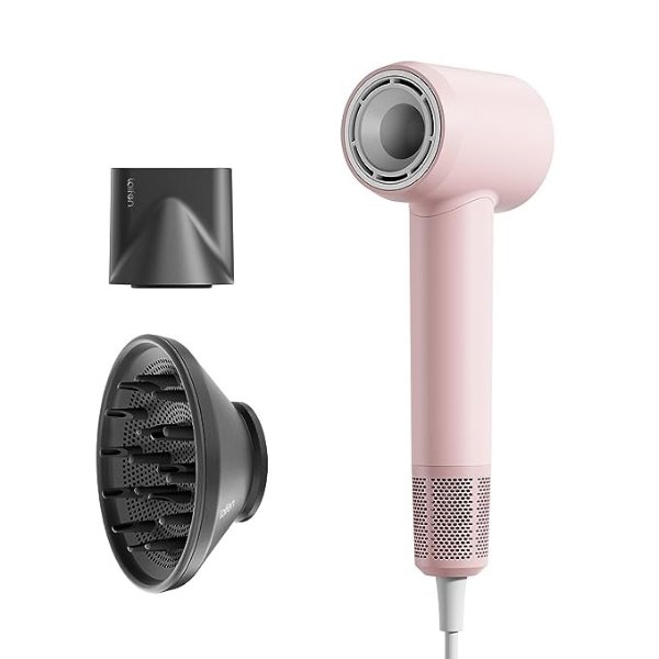 Hair Dryer Swift SE, 200 Million Negative Ionic Blow Dryer with 105,000 RPM Brushless Motor 1400W Powerful Fast Drying High-Speed Low Noise Hairdryer with Magnetic Nozzle & Diffuser (Pink)