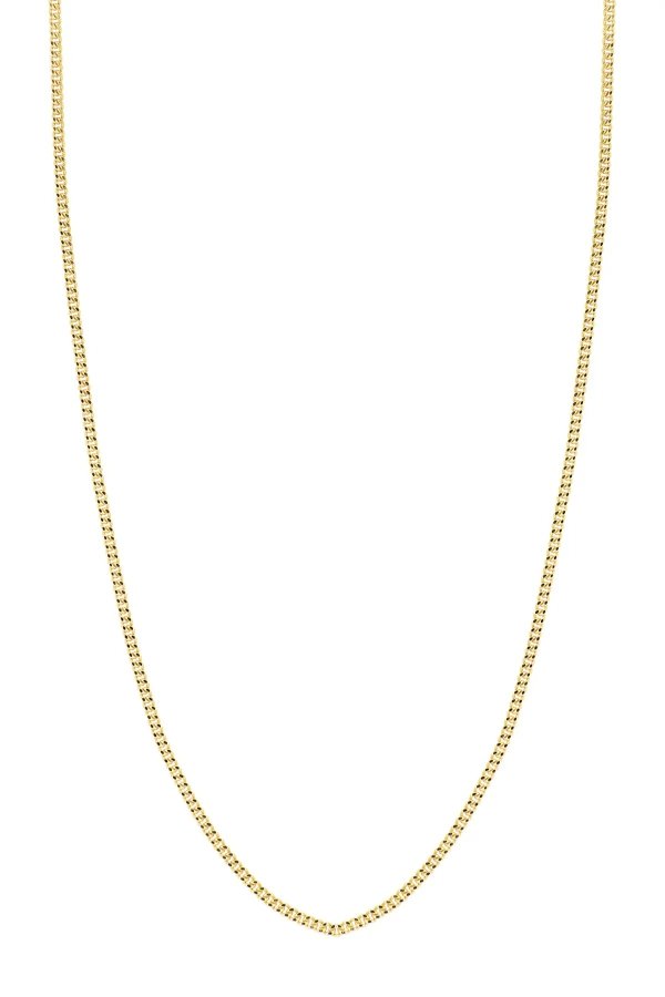 14K Yellow Gold Flat Chain Necklace