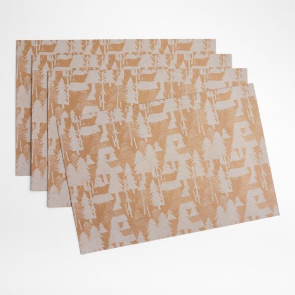 The Forest Winter White Christmas Paper Placemats, Set of 24 + Reviews | Crate & Barrel