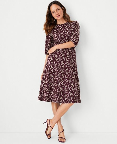 Floral Embroidered Midi Dress | Ann Taylor