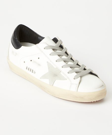 | White & Black Star Leather Sneaker - Men