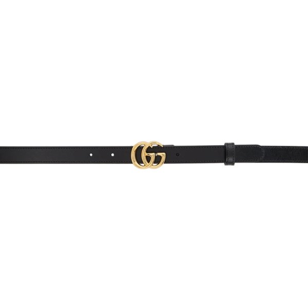 Black Thin GG Marmont Belt
