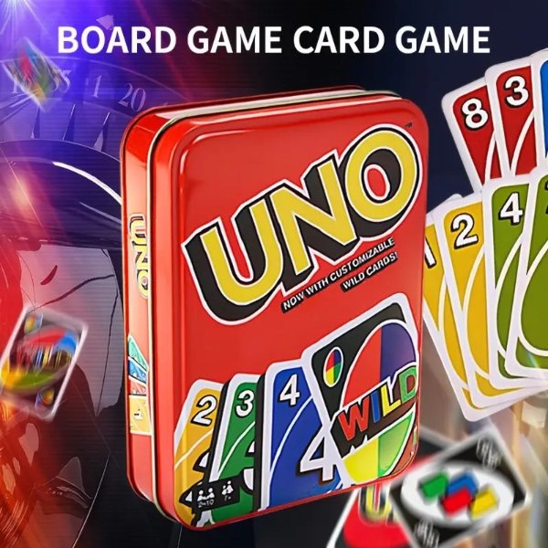 Uno Family Card Game With 112 Cards In A Sturdy Storage Tin Travel Friendly Makes A Great Gift For 7 Year Olds And Up | Shop Now For Limited-time Deals | Temu