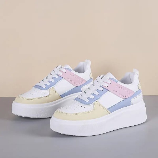 Color Block Lace-up Front Flatform Skate Shoes - Clothing, Shoes & Jewelry - Temu