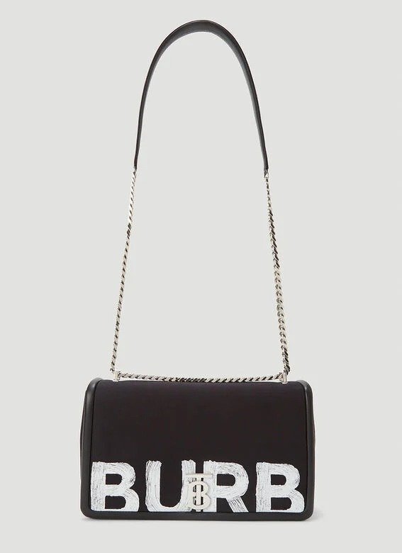 Logo Print Lola Shoulder Bag in Black | LN-CC