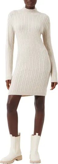 Katrin Long Sleeve Cable Knit Sweater Dress