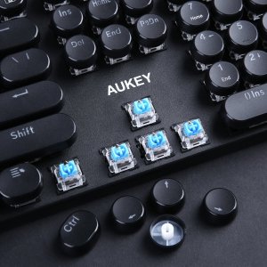Aukey 87-Key 104-Key Mechanical Keyboard w/ Blue Switches