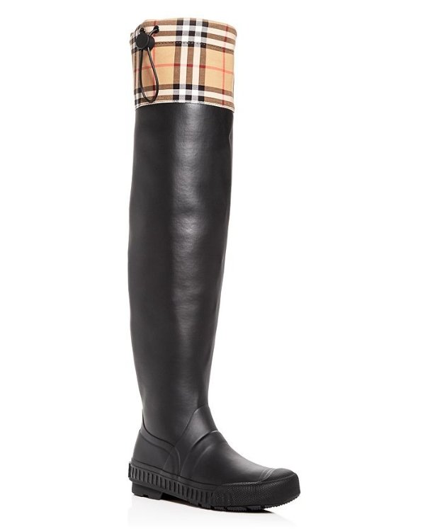 Women's Freddie Vintage Check Over-the-Knee Rain Boots