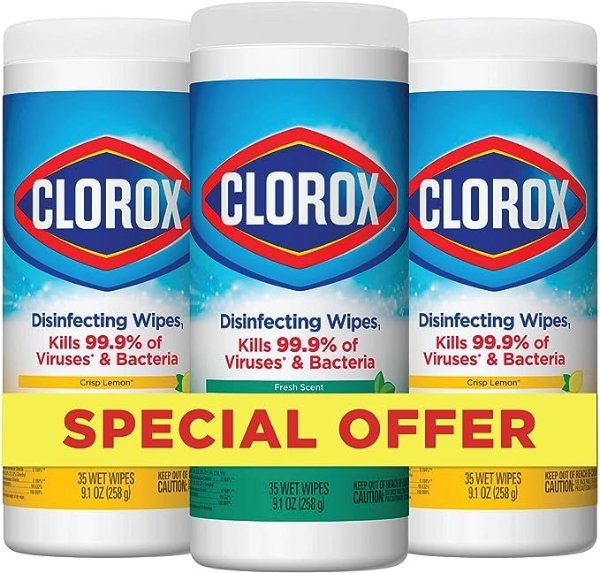Clorox Value Pack, Crisp Lemon, 35 Count, Pack of 3