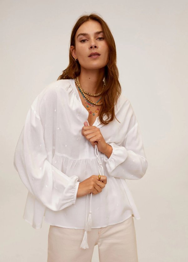 Relief details blouse - Women | OUTLET USA