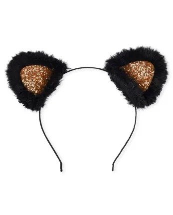 Girls Halloween Glitter Faux Fur Cat Ears Headband | The Children's Place - MULTI CLR