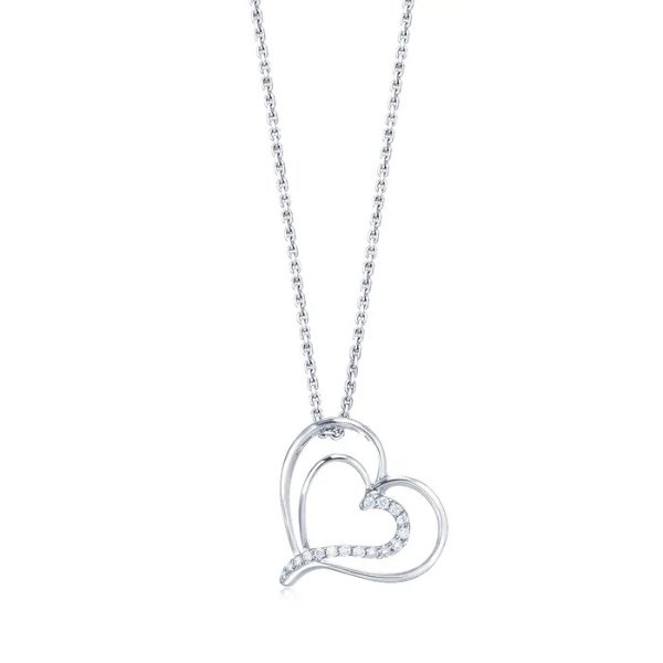 Loving Hearts 900 Platinum Diamond Pendant | Chow Sang Sang Jewellery eShop