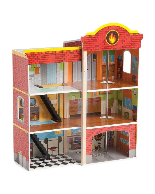 木质消防站玩具屋