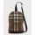 Men's Check and Leather Crossbody Backpack