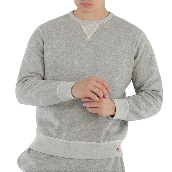 Men's Grey Vintage Plain Felpe Long Sleeve Sweatshirt