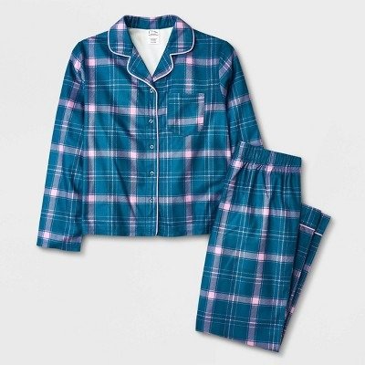 Girls' 2pc Flannel Long Sleeve Coat Pajama Set - art class™