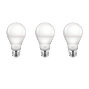 Philips 60-Watt Equivalent A19 Dimmable with Warm Glow Dimming Effect Energy Saving LED Light Bulb Soft White, 3 Pack