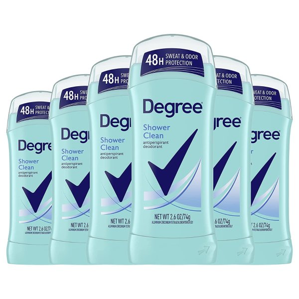 Degree Advanced Antiperspirant Deodorant Shower Clean, Pack of 6