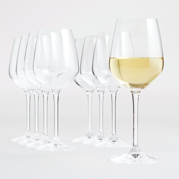 Nattie Tulip White Wine Glasses, Set of 8 + Reviews | Crate & Barrel