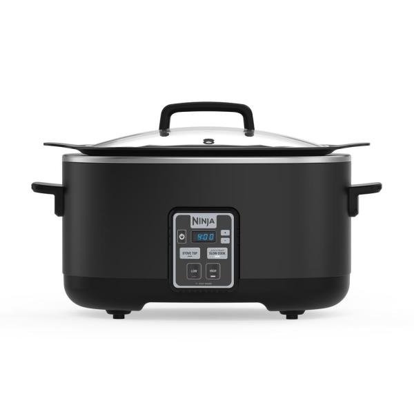 6 Qt. Black Slow Cooker with Touchpad Controls and Keep Warm Setting