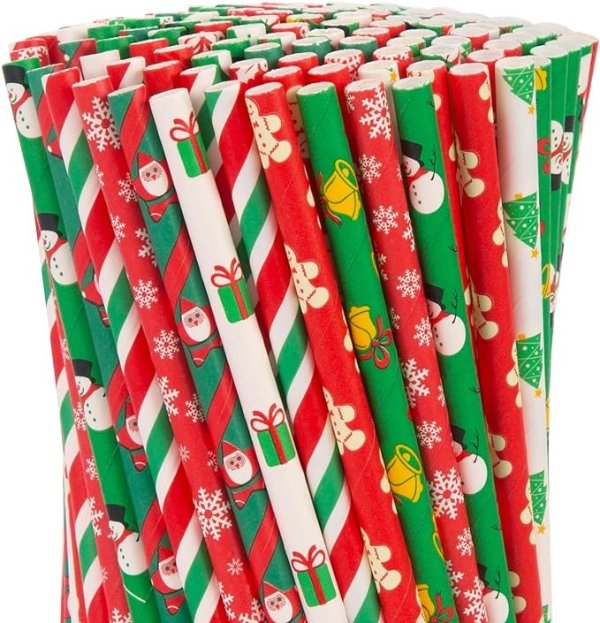 180PCS Christmas Paper Straws Bulk, Christmas Drinking Straws  Decorative Straws 10 Styles for Cake Pop Christmas Party Decorations DIY  Craft $4.99